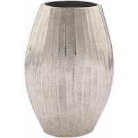 SPETEBO Große Aluminium Vase in silber - oval / 33 cm