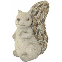 KYNAST GARDEN Steinfigur Eichhörnchen 30 cm stehend Deko Gartenfigur Polystone Steinoptik - Mehrfarbig