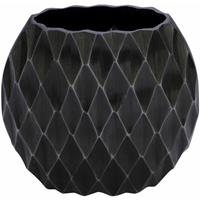 SPETEBO Edle Aluminium Vase im Wabenmuster - oval / 23 cm