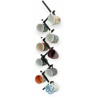 DANDIBO Tassenhalter Wand Metall Hakenleiste mit 10 Haken 96280 Schwarz 80 cm Tassenhaken Küche Becherhalter Tassenständer Tassenregal Wandmontage