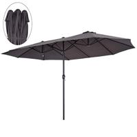 Sunny Dubbele parasol met slingerhandvat grijs 460 x 270 x 240 cm