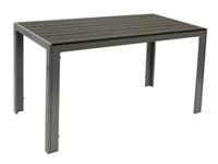 DEGAMO Tisch SORANO 125x70cm, Alu + Polywood grau