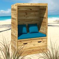 VidaXL Strandkorb mit Schublade 112x60x168 cm Massivholz Kiefer 