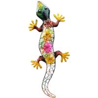 Decoris Grote Metalen Salamander Gekleurd 55 X 25 Cm Tuin Decoratie - Tuindecoratie Salamanders - Dierenbeelden Hangdecoraties