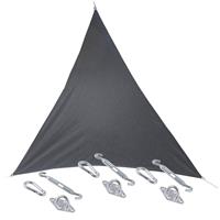 Hesperide Premium kwaliteit schaduwdoek/zonnescherm Shae driehoek grijs 4 x 4 x 4 meter met ophanghaken -