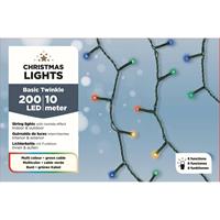 Lumineo Kerstverlichting Met 8 Functie Twinkel Effect Gekleurd 200 Lampjes 995 Cm - Kerstverlichting Kerstboom