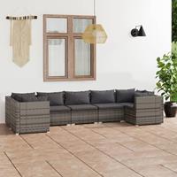 vidaXL 7-delige Loungeset met kussens poly rattan grijs