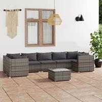 vidaXL 8-tlg. Garten-Lounge-Set mit Kissen Poly Rattan Grau 