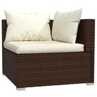 vidaXL 10-delige Loungeset met kussens poly rattan bruin