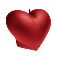 Gartentraum.de Kleine Herz Dekoskulptur Kerze aus Wachs - klassisch & vegan - Smooth Hearth / Rot