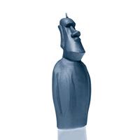 Gartentraum.de Kleine Moai Statue als vegane Kerze - Osterinsel Skulptur - Moai Light / Blaugrau