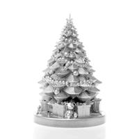 Gartentraum.de Silberner Weihnachtsbaum mit Geschenken - vegane Kerze - Green Christmas