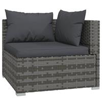 vidaXL 6-tlg. Garten-Lounge-Set mit Kissen Poly Rattan Grau 