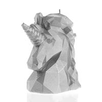 Gartentraum.de Pferdekopf Figur im modernen Design - Einhorn Kerze vegan - Simera / Silber