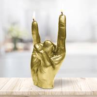 Gartentraum.de Vegane Hand Kerze lebensgroß & detailliert im Rock Style - Rock Hand / Gold