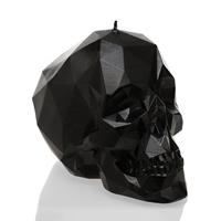 Gartentraum.de Moderner Totenschädel aus Wachs - vegane Kerze für Halloween - Sediran / Schwarz glatt glänzend