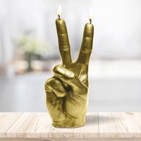 Gartentraum.de Goldene Hand lebensgroß & vegan - detaillierte Handarbeit - Peace Hand