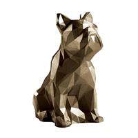 Gartentraum.de Moderne Hundefigur Bulldogge als Kerze - vegan aus Wachs - Bruno / Bronze