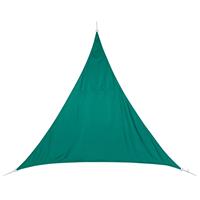 Polyester schaduwdoek/zonnescherm Curacao driehoek mint groen 5 x 5 x 5 meter chaduwdoeken