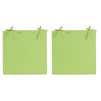 Anna's Collection 2x Stoelkussens voor binnen- en buitenstoelen in de kleur groen 40 x 40 cm - Tuinstoelen kussens