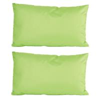 Anna's Collection 2x stuks bank/Sier kussens voor binnen en buiten in de kleur groen 30 x 50 cm - Tuin/huis kussens