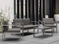 beliani Gartensessel Dunkelgrau Aluminium Polyester Terrasse Outdoor & Indoor Modern - Grau