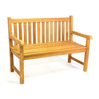 VCM 2-Sitzer Gartenbank Parkbank hochwertig Teak Holz behandelt 120cm braun
