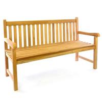 VCM 3-Sitzer Gartenbank Parkbank hochwertig Teak Holz A++ natur 150cm braun