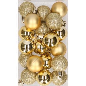Cosy & Trendy 20x stuks kunststof kerstballen goud 3 cm mat/glans/glitter -