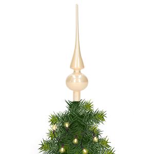 Bellatio Glazen kerstboom piek/topper champagne glans 26 cm -