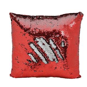 Set Van 2x Kussens Rood Metallic Met Pailletten 40 X 40 Cm ierkussens