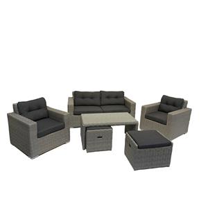 Mondial Living ¬æ Loungeset Garonne Blended Grey Inclusief Antraciet Kussens Levering Met Topservice