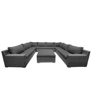 8-persoons Tuinset / Loungeset Colorado Falcon Grey / Antraciet / Zwart U-opstelling Met Antraciet Kussens