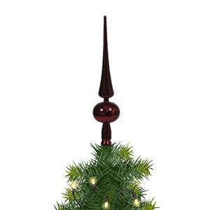 Bellatio Kerst piek bordeaux rood kunststof H28 cm kerstversiering -