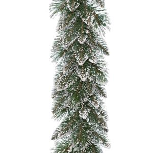 Decoris Kerst Dennenslinger Guirlande Groen Met Sneeuw 30 X 270 Cm - Kerstslingers