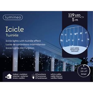 Lumineo Ijspegelverlichting Led Koud Wit 119 Lampjes - Kerstverlichting Lichtgordijn