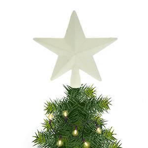 Bellatio Kerstboom piek ster wit met glitters 19 cm -