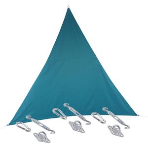 Hesperide Premium kwaliteit schaduwdoek/zonnescherm Shae driehoek blauw 3 x 3 x 3 meter met ophanghaken -
