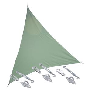 Hesperide Premium kwaliteit schaduwdoek/zonnescherm Shae driehoek groen 3 x 3 x 3 meter met ophanghaken -