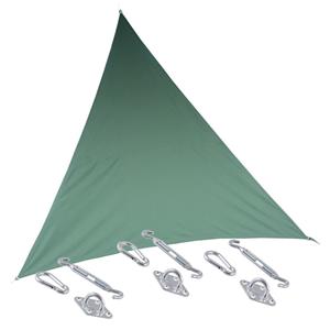 Hesperide Premium kwaliteit schaduwdoek/zonnescherm Shae driehoek groen 4 x 4 x 4 meter met ophanghaken -