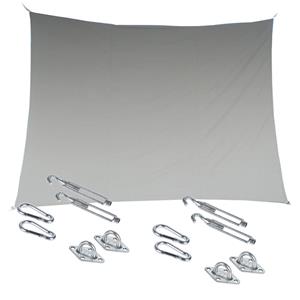 Hesperide Premium kwaliteit schaduwdoek/zonnescherm Shae rechthoekig beige 3 x 4 meter met ophanghaken -