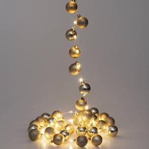 Casaria Lichterkette Weihnachten LED Gold 2m Kugeln