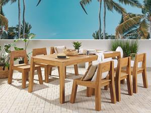 BELIANI Set van 4 Tuinstoelen Acacia Hout LIVORNO