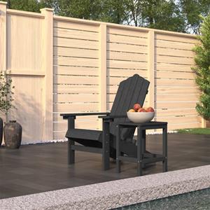 VidaXL Tuinstoel Adirondack Met Tafel HDPE Antracietkleurig