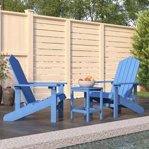 VidaXL Tuinstoelen Adirondack Met Tafel HDPE Aquablauw