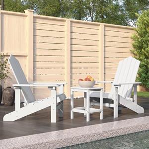 VidaXL Tuinstoelen Adirondack Met Tafel HDPE Wit