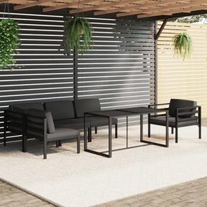 vidaXL 6-tlg. Garten-Lounge-Set mit Kissen Aluminium Anthrazit 