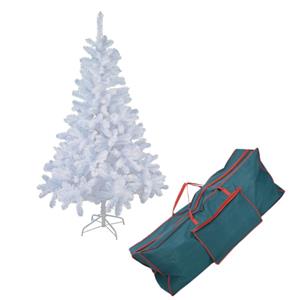 Bellatio Witte kunst kerstboom/kunstboom 150 cm inclusief opbergzak - Kunstbomen/kunst kerstbomen
