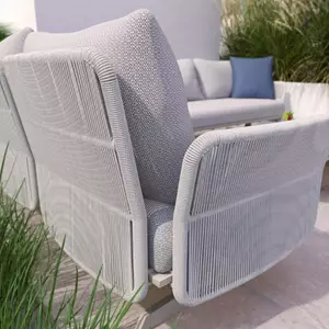 4 Seasons Outdoor Play panel concept Frost Grey back support with cushion van 