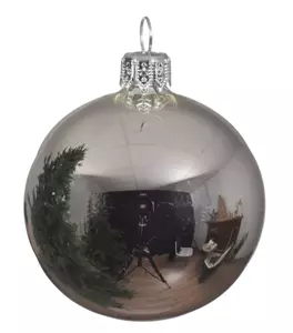 iperbriko Weihnachtskugel aus glänzendem Silberglas 15 cm